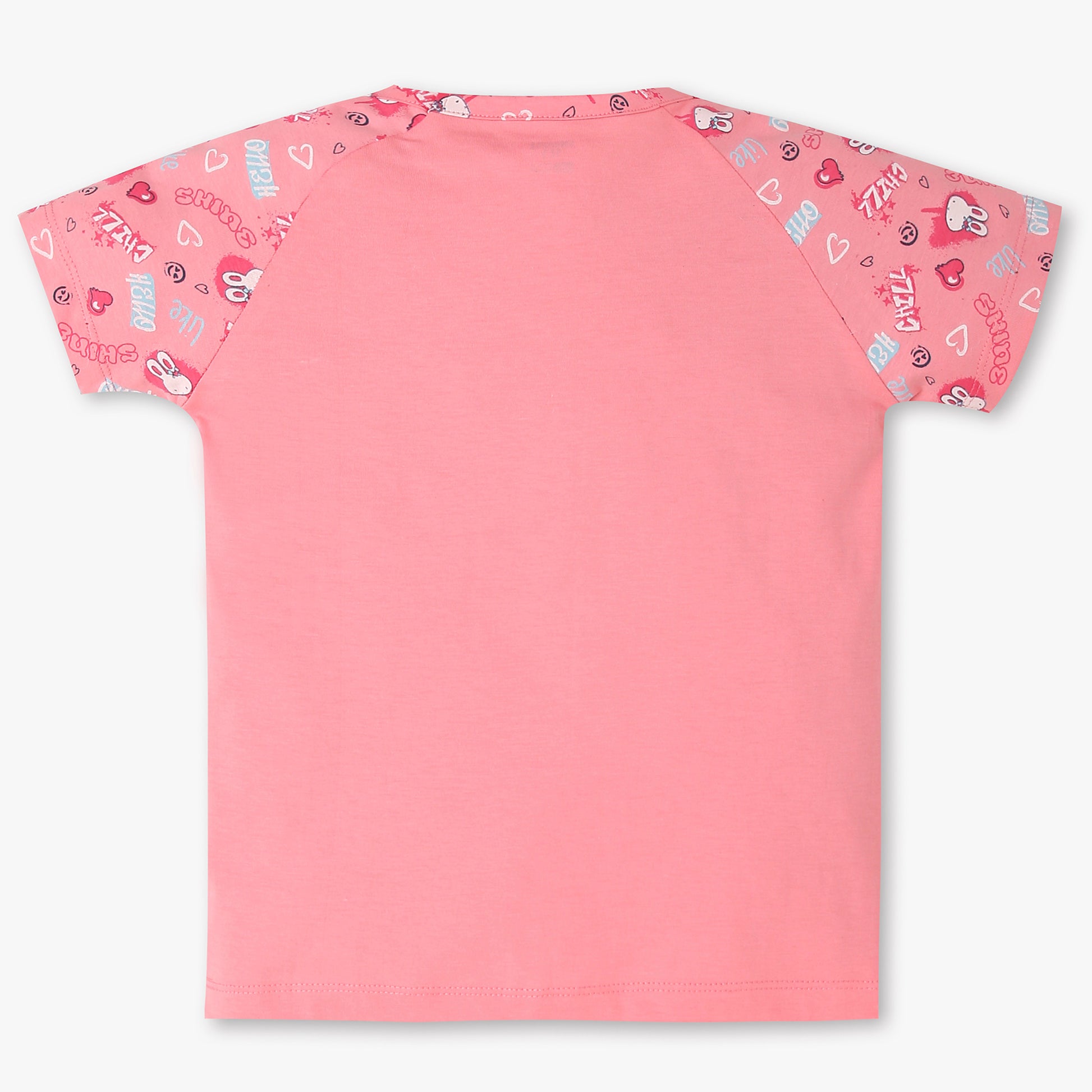 Girls Cotton Printed T-Shirt with Trackpant Snooze Set