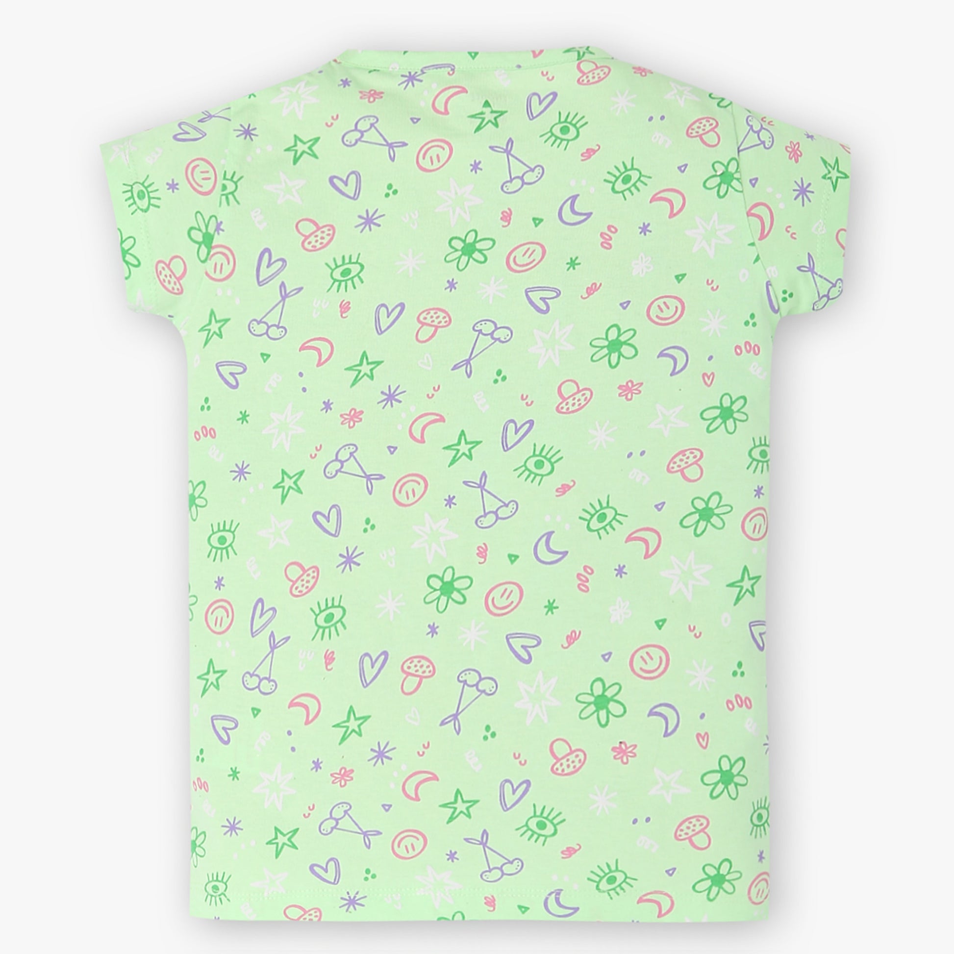 Girls Cotton Printed T-Shirt and Trackpant Sleepwear Set