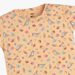 Buy Girls Regular Fit All Over Print Full Sleeve T-Shirt With Trackpant Sleepwear Set  - Style Union