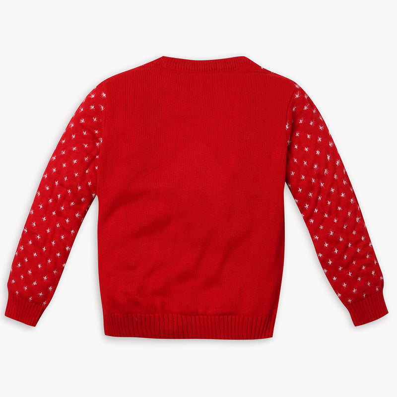 Girls Regular Fit Jacquard Sweater