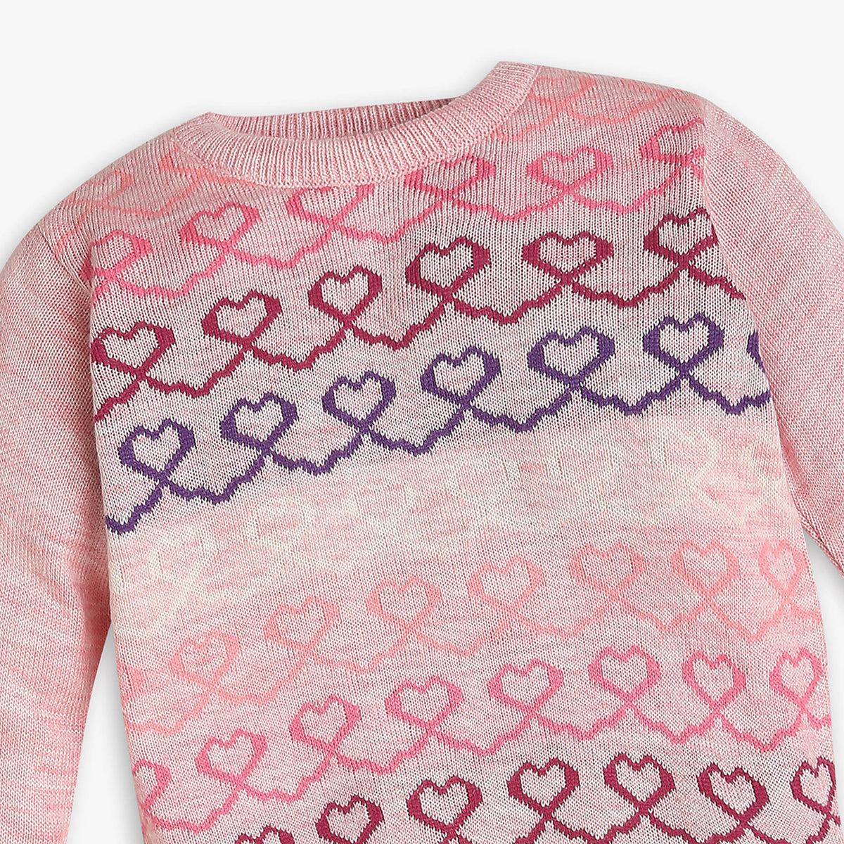 Girls Regular Fit Jacquard Sweater