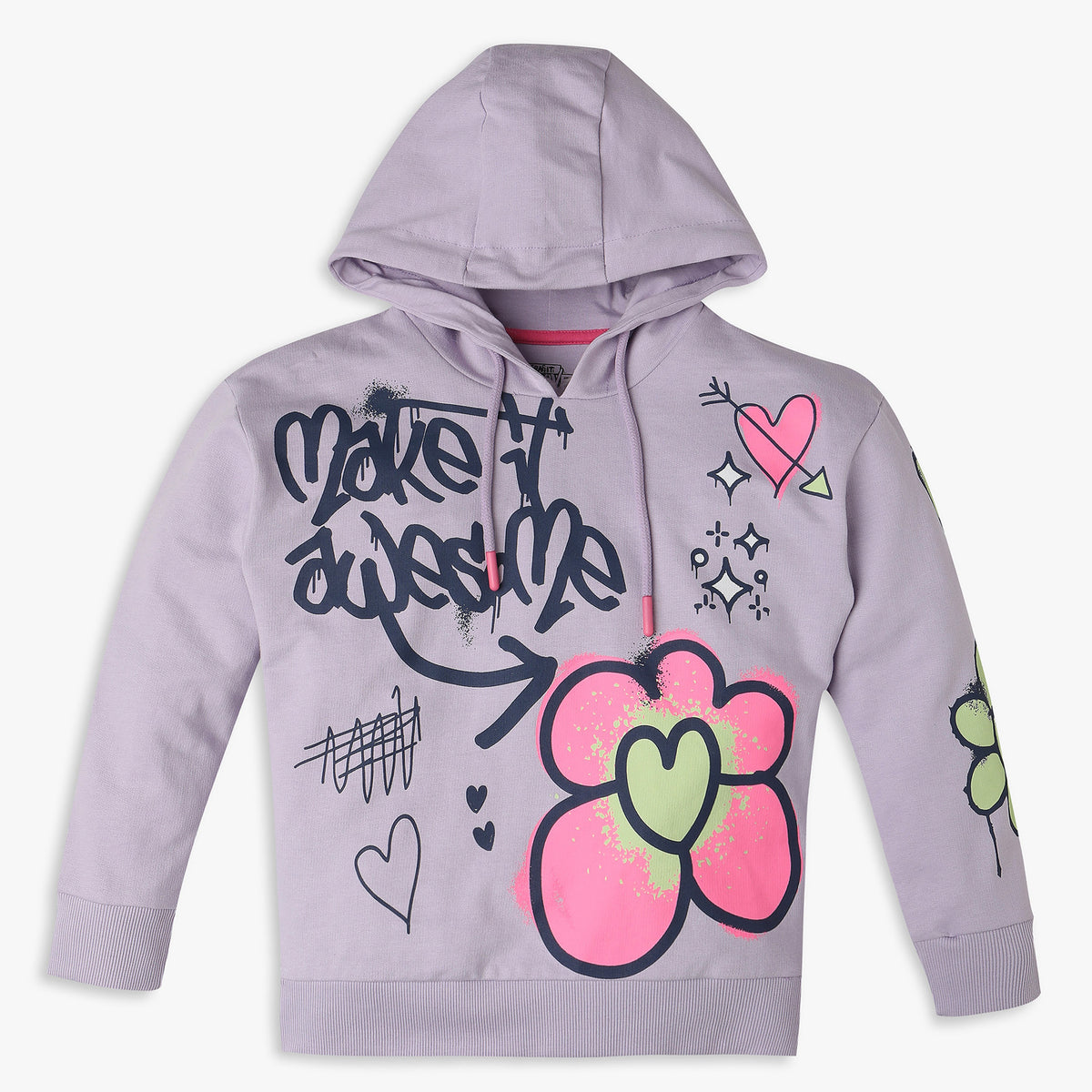 Girls Regular Fit Printed Sweatshirt