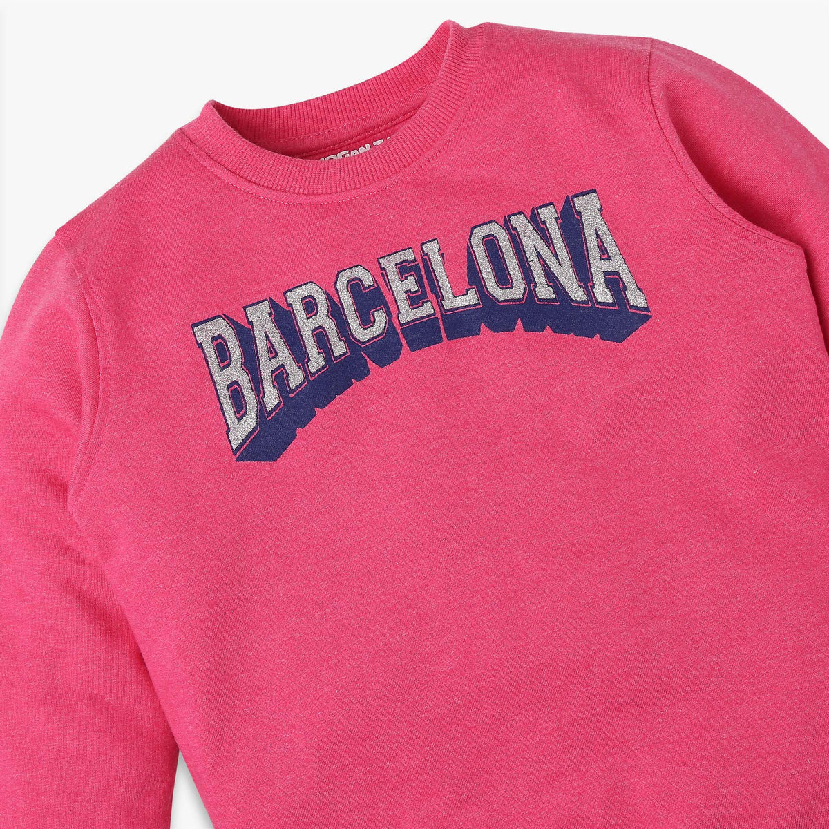 Girls Regular Fit Jacquard Sweat Tees