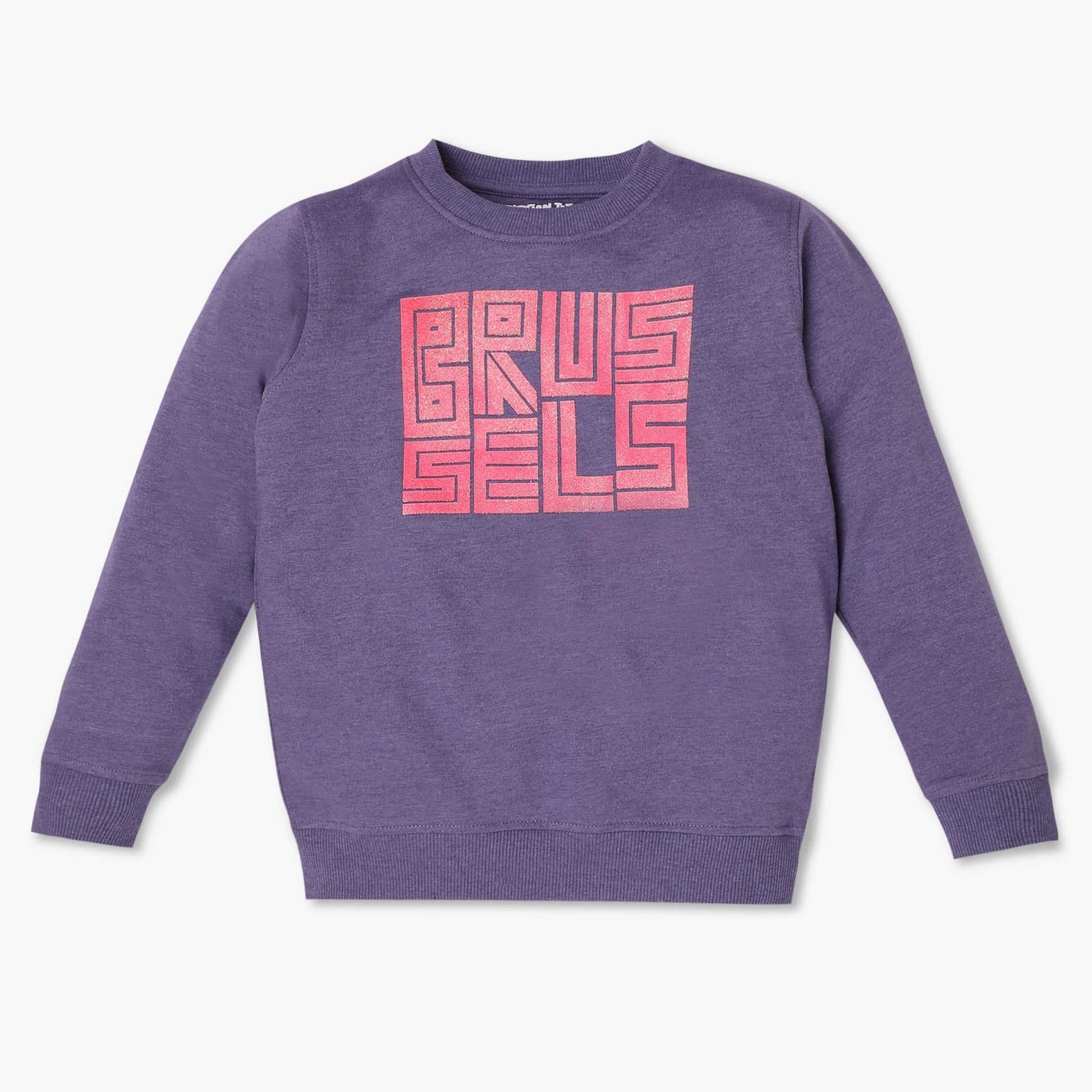 Girls Regular Fit Jacquard Sweat Tees