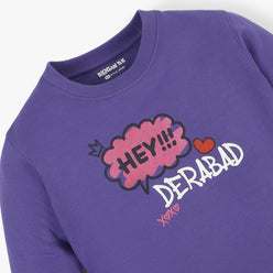 Girls Graphic Cotton Polyester Sweat Tee