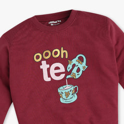 Buy Girls Boxy Fit Embellished Full Sleeve Sweat Tee  - Style Union