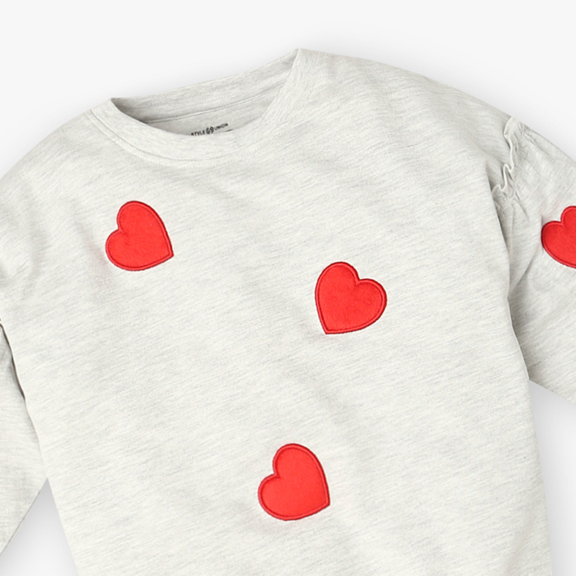 Girls Cotton Embellished Sweat Tee