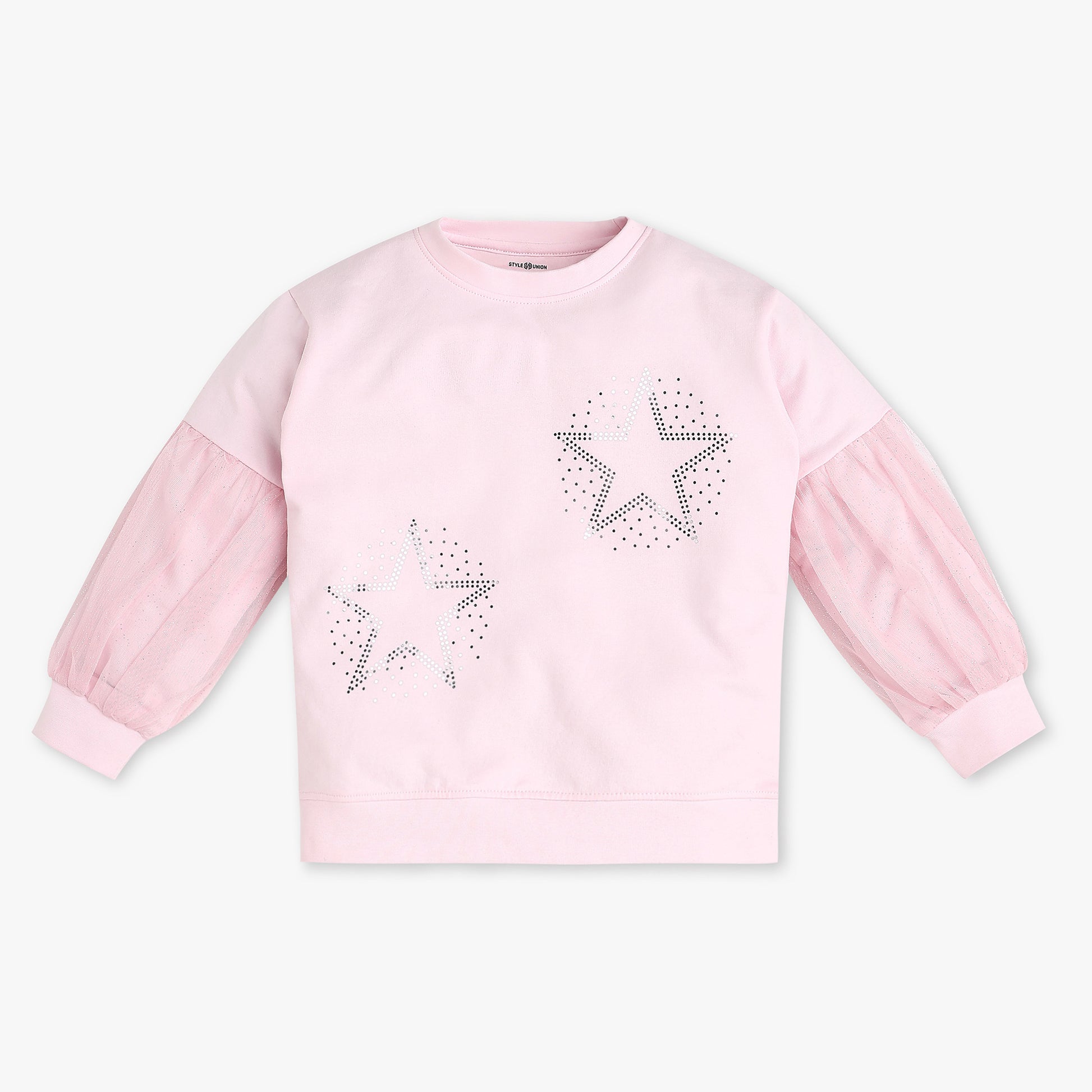 Buy Girls Boxy Fit Embellished Full Sleeve Sweat Tee  - Style Union