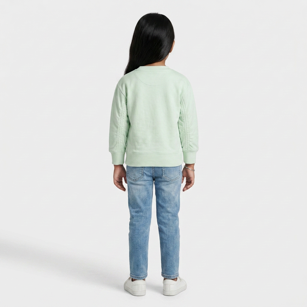 Girls Cotton Embellished Sweat Tee