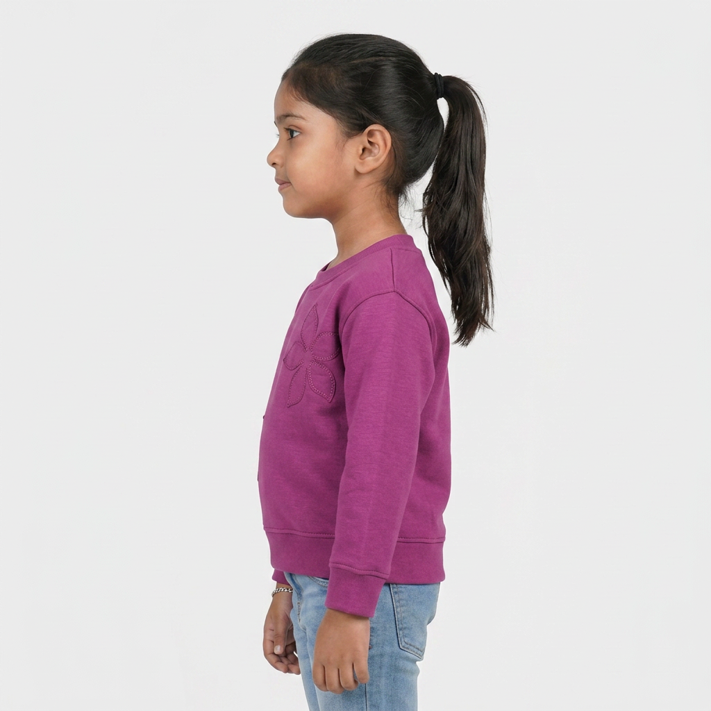 Girls Embellished Crew Neck Sweat Tee