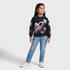 Girls Cotton Printed Crew Neck Sweat Tee