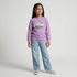Girls Cotton Graphic Crew Neck Sweat Tee