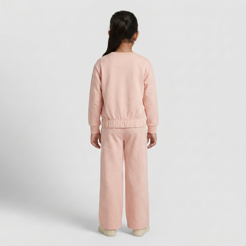 Girls Cotton Graphic Crew Neck Sweat Tee