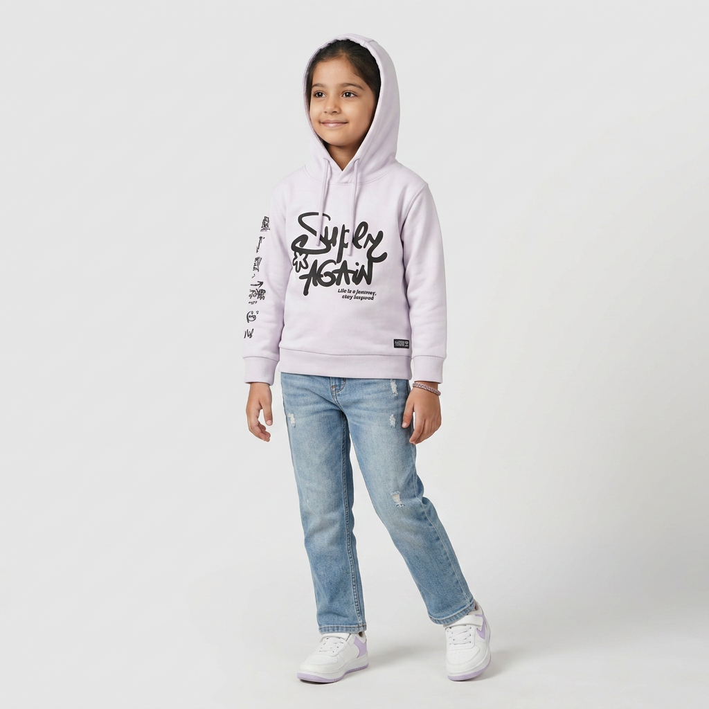 Girls Cotton Graphic Sweat Tee