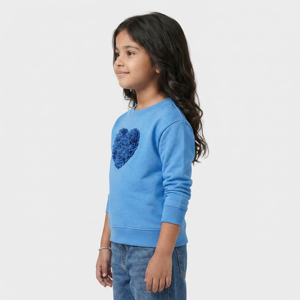 Girls Cotton Embellished Sweat Tee