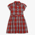 Girls Checkered Below Knee Collar Tunic Flared Dress