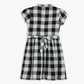 Girls Checkered Below Knee Collar Tunic Flared Dress