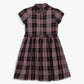Girls Checkered Below Knee Collar Tunic Flared Dress