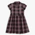 Girls Checkered Below Knee Collar Tunic Flared Dress