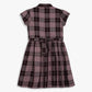 Girls Checkered Below Knee Collar Tunic Flared Dress