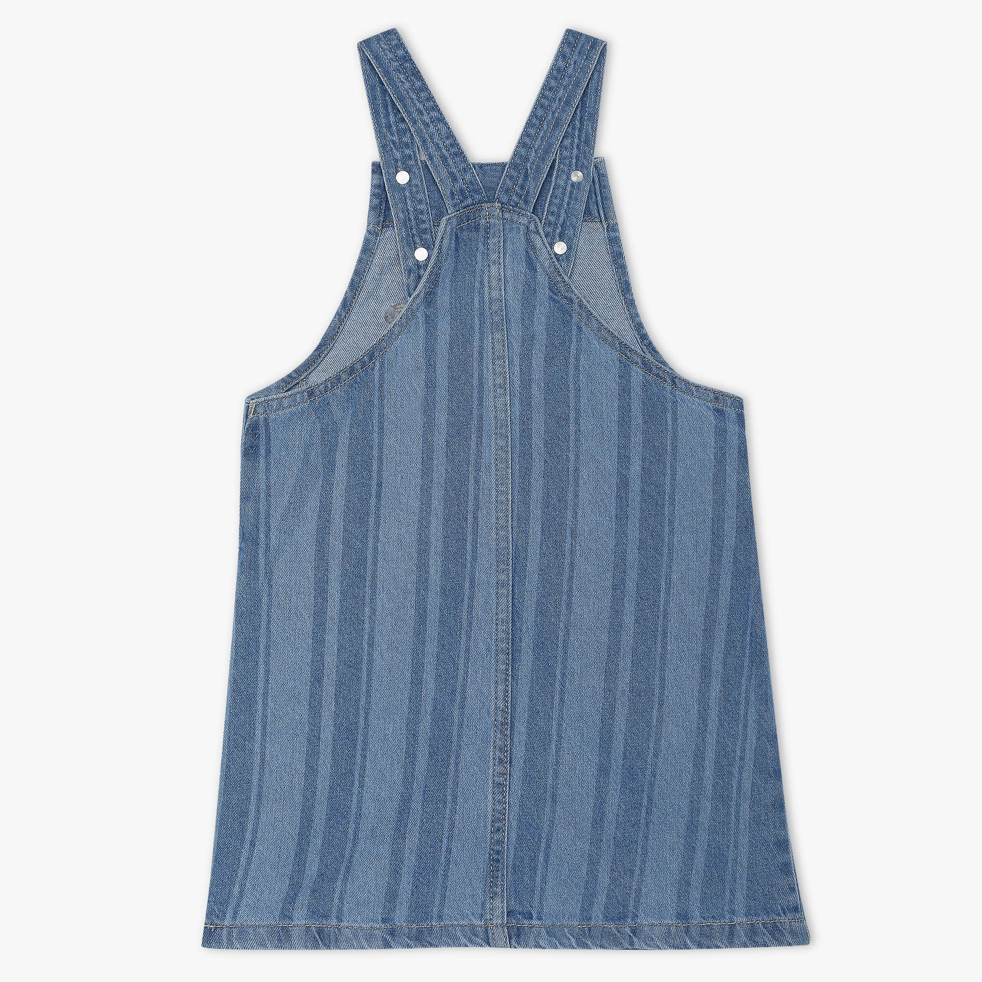 Girls Regular Fit Laser Print Square Neck Dress