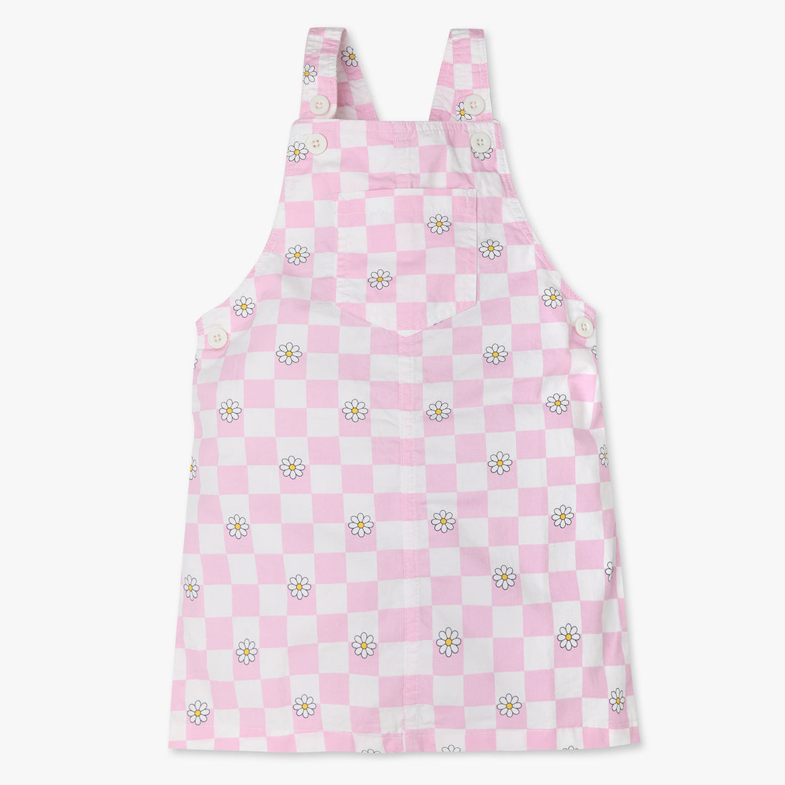 Girls Regular Fit Printed Square Neck Dress