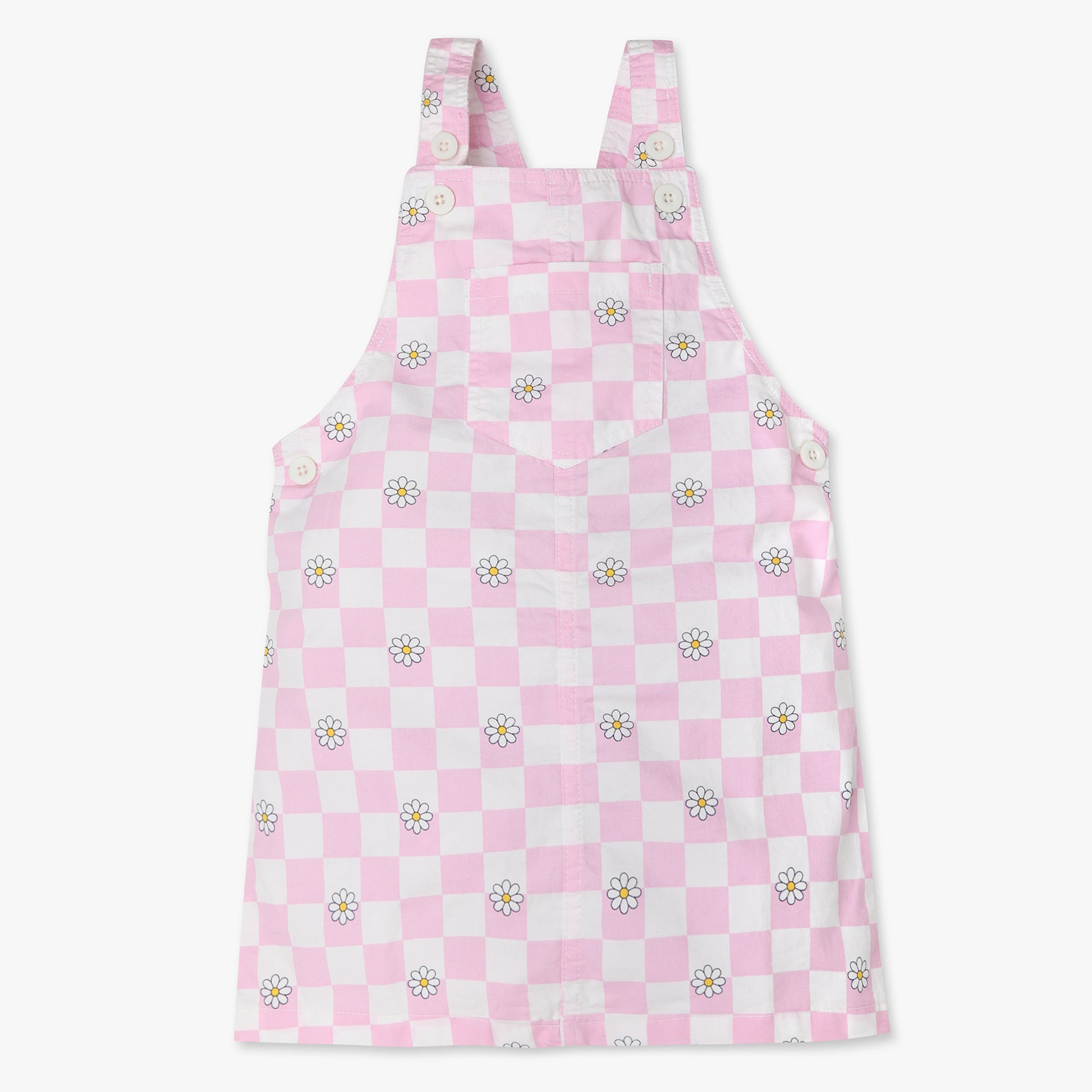 Girls Regular Fit Printed Square Neck Dress