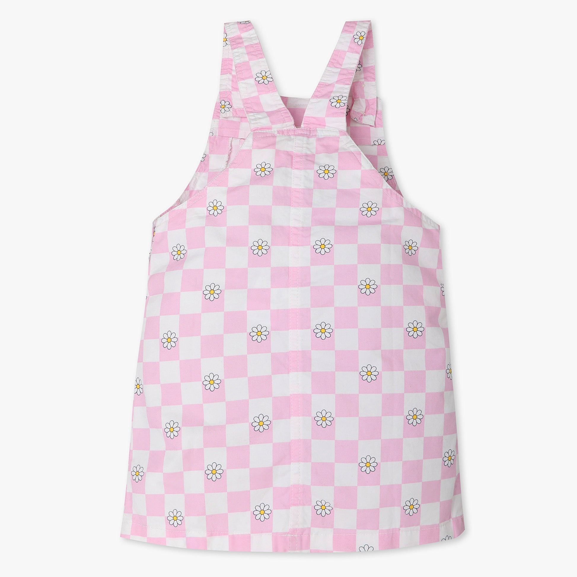 Girls Regular Fit Printed Square Neck Dress