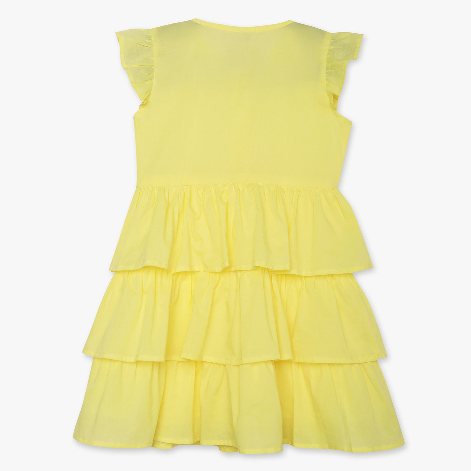 Girls Regular Fit Solid Round Neck Dress