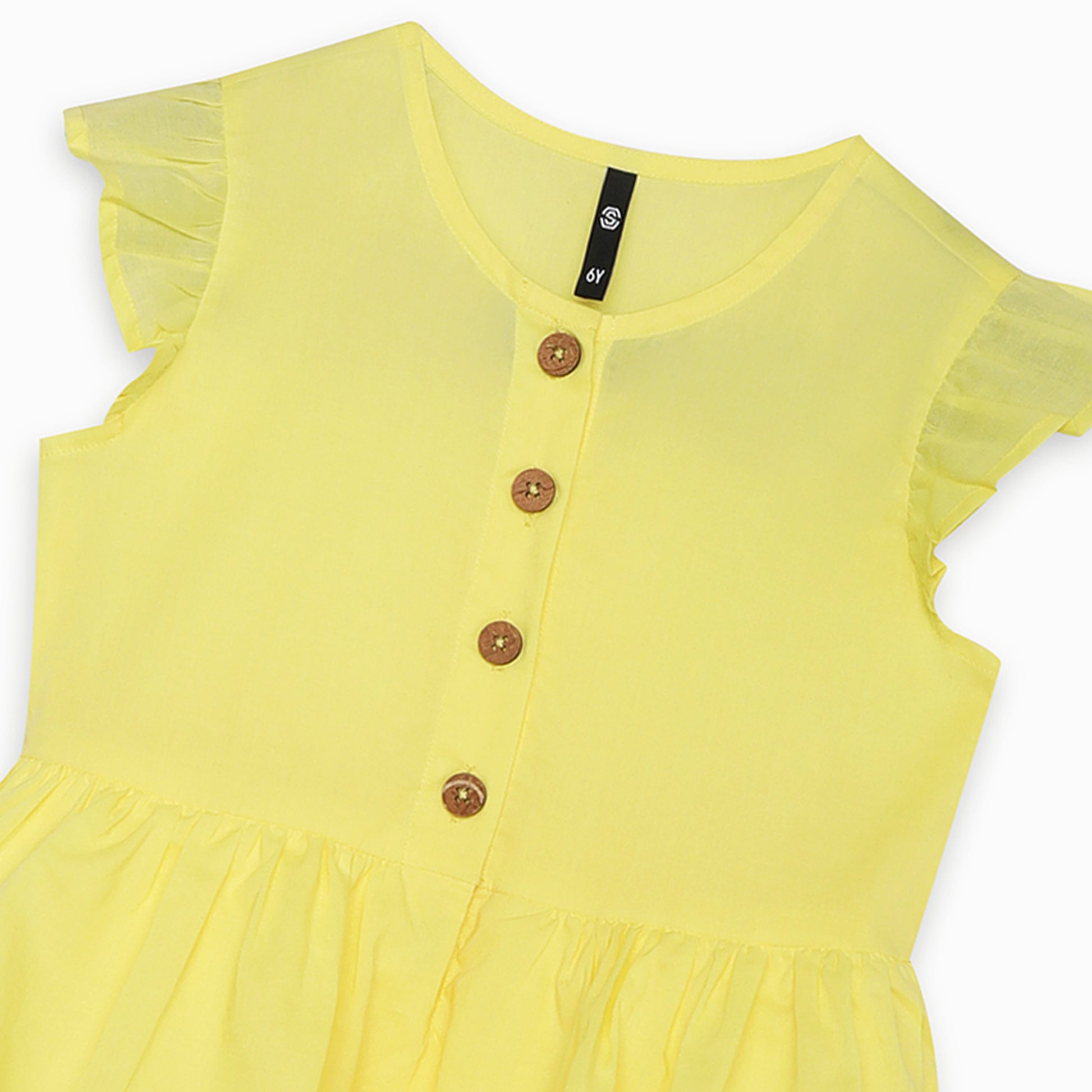 Girls Regular Fit Solid Round Neck Dress