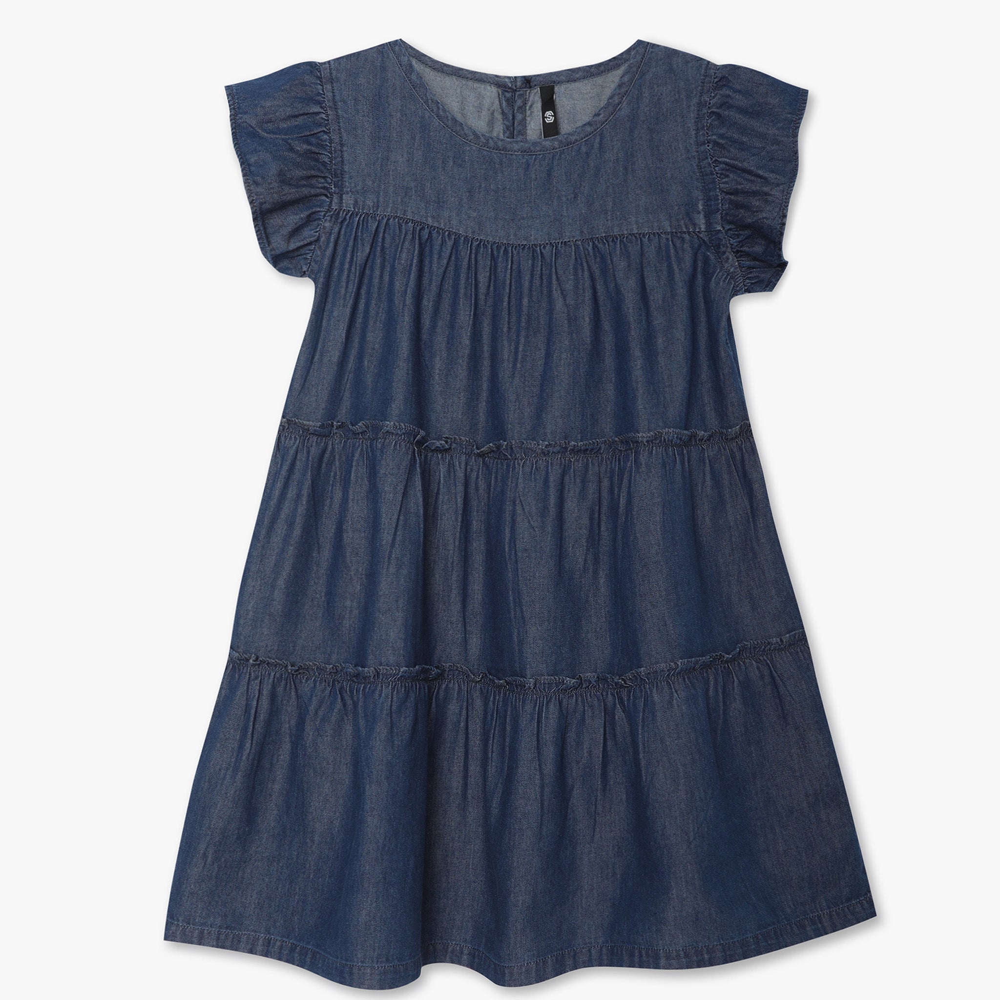 Girls Regular Fit Solid Round Neck Dress