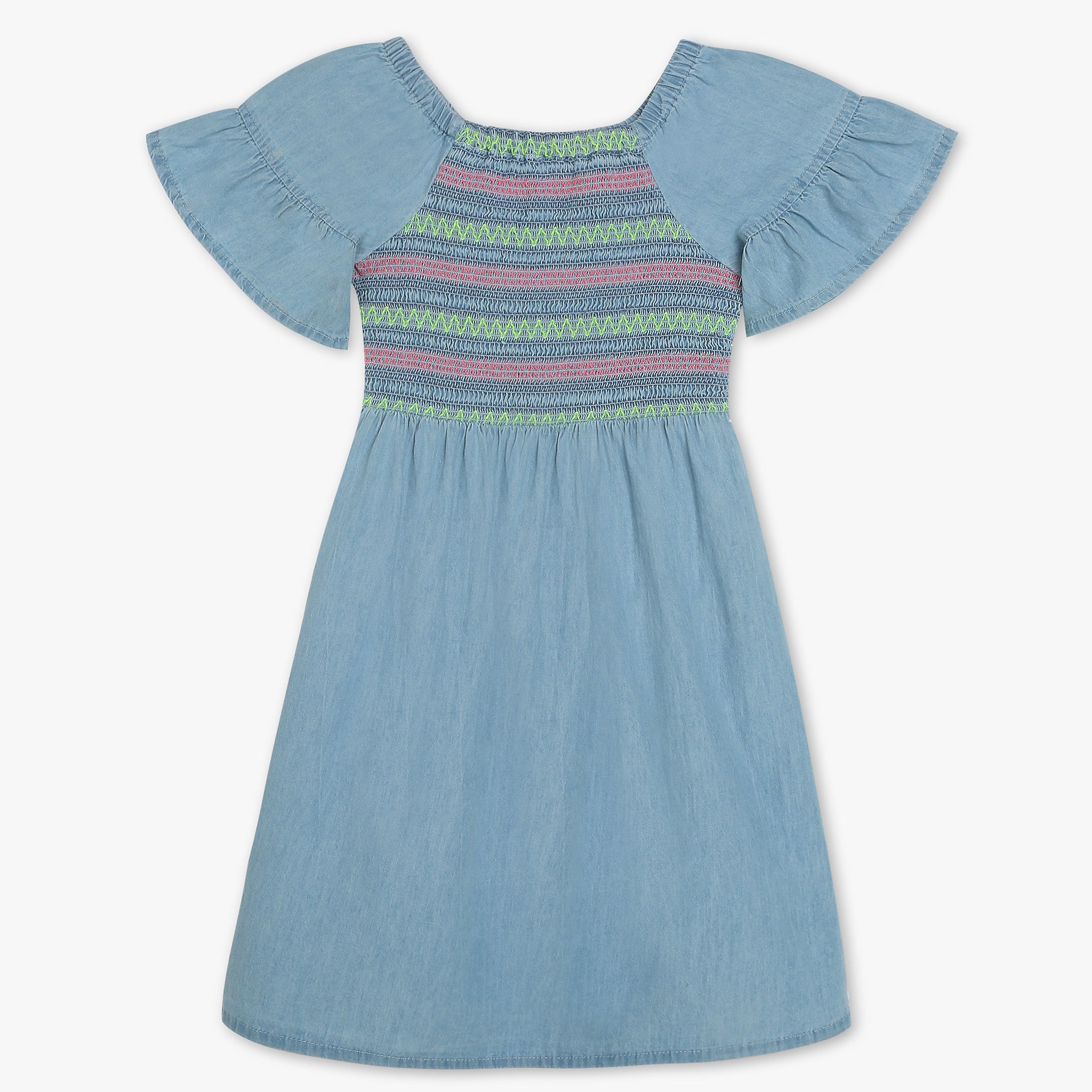 Girls Embellished Denim Dress