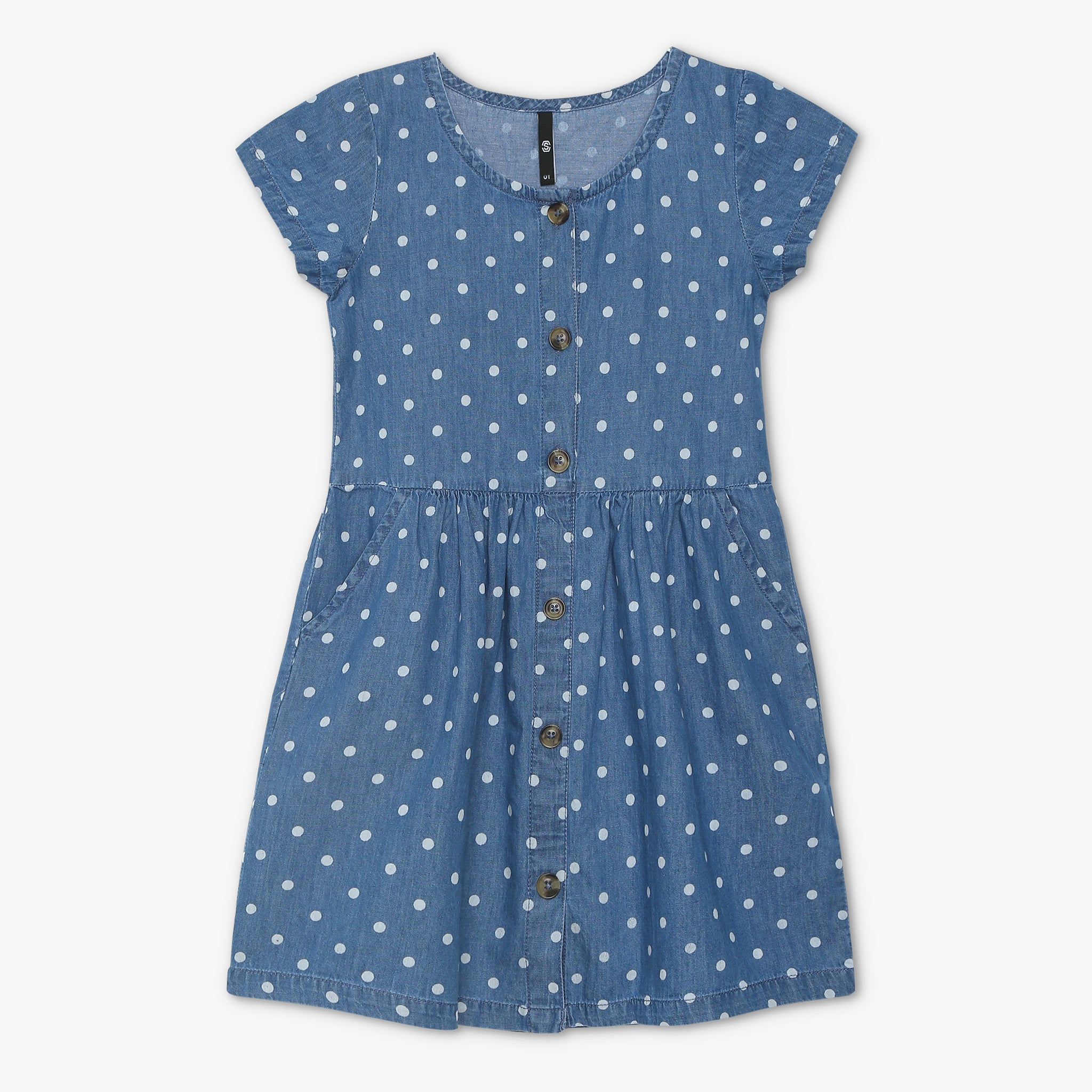 Girls Above Knee Polka Dot Dress