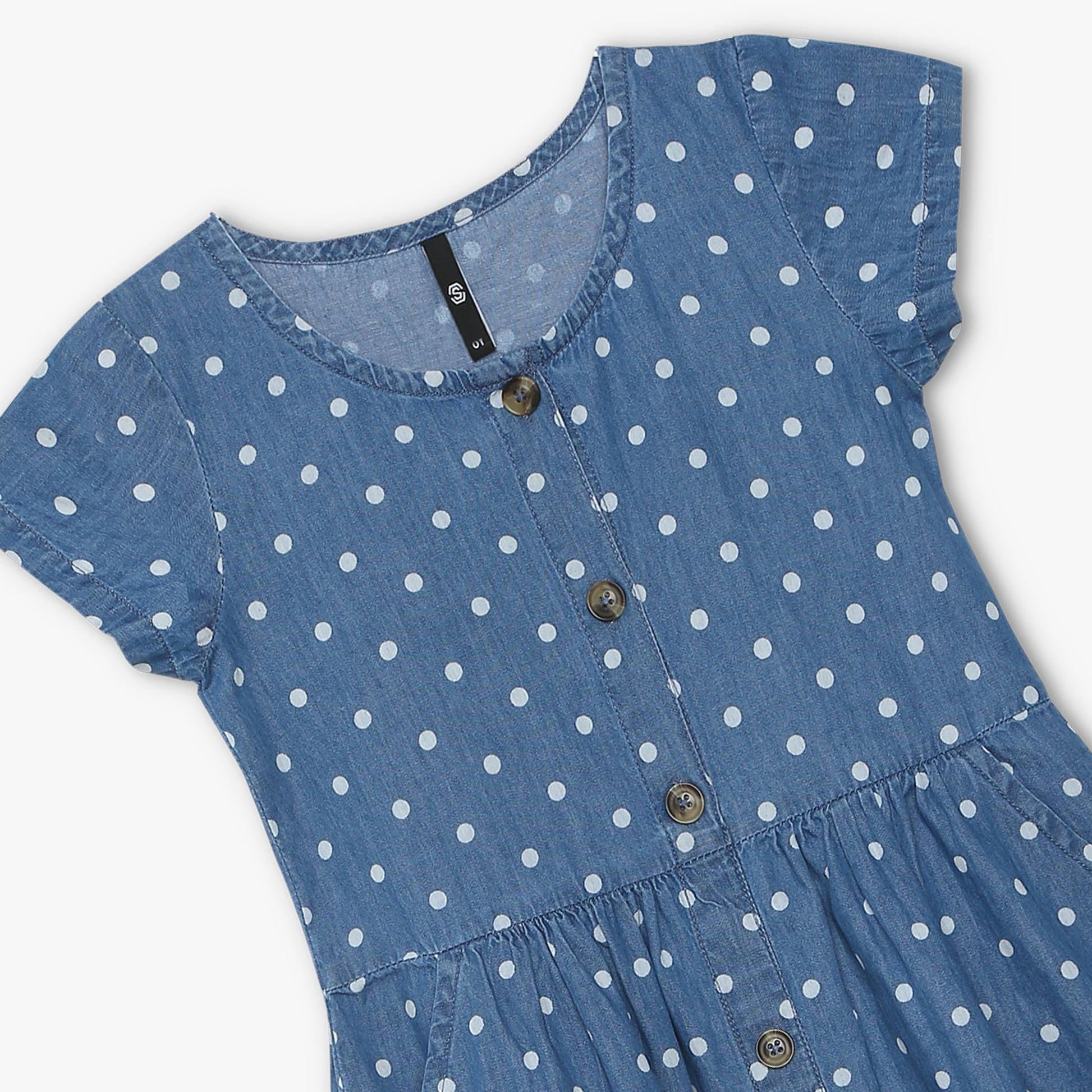 Girls Above Knee Polka Dot Dress