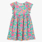 Girls Regular Fit Printed Round Neck Short Sleeve Dress