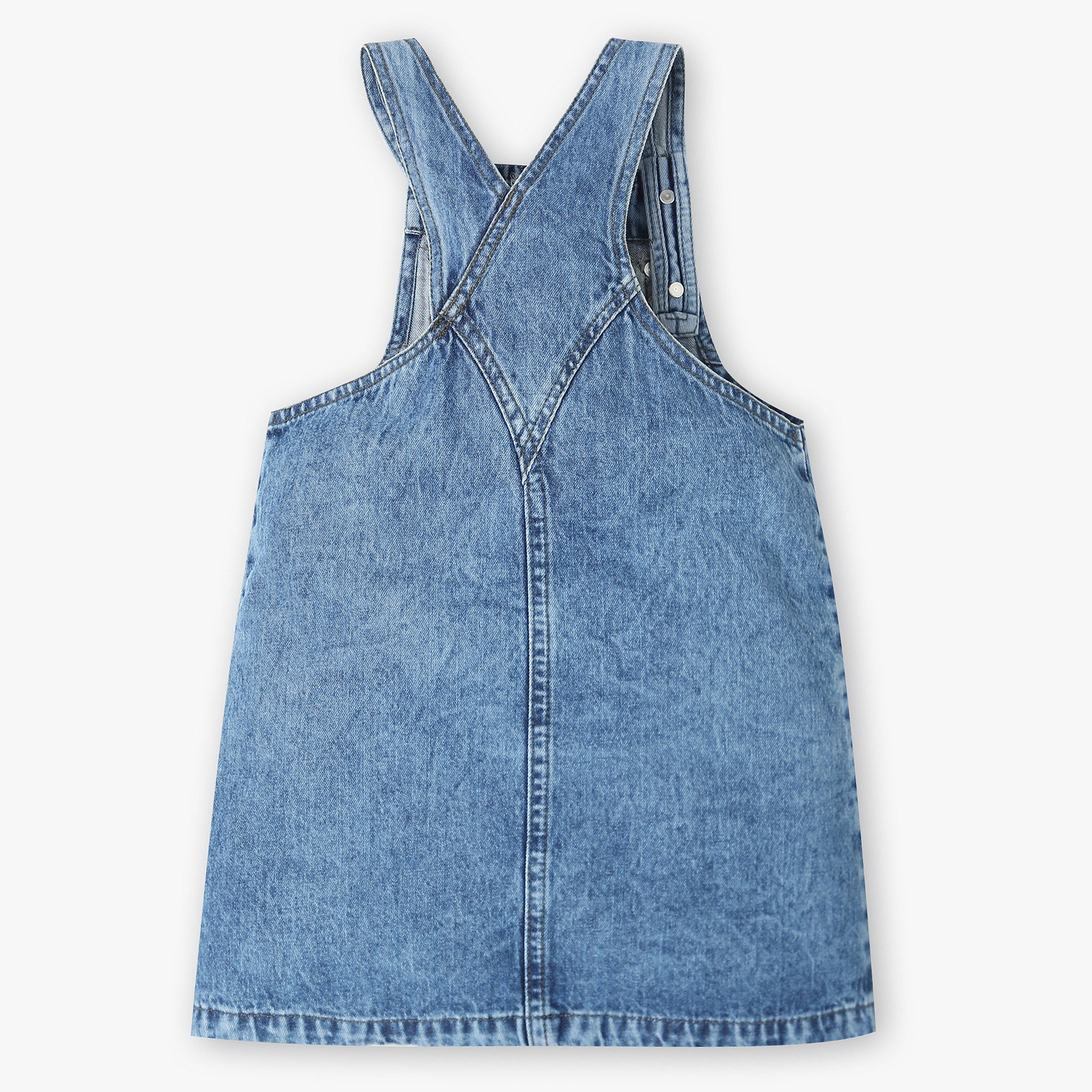 Girls Solid Pinaforce Dress