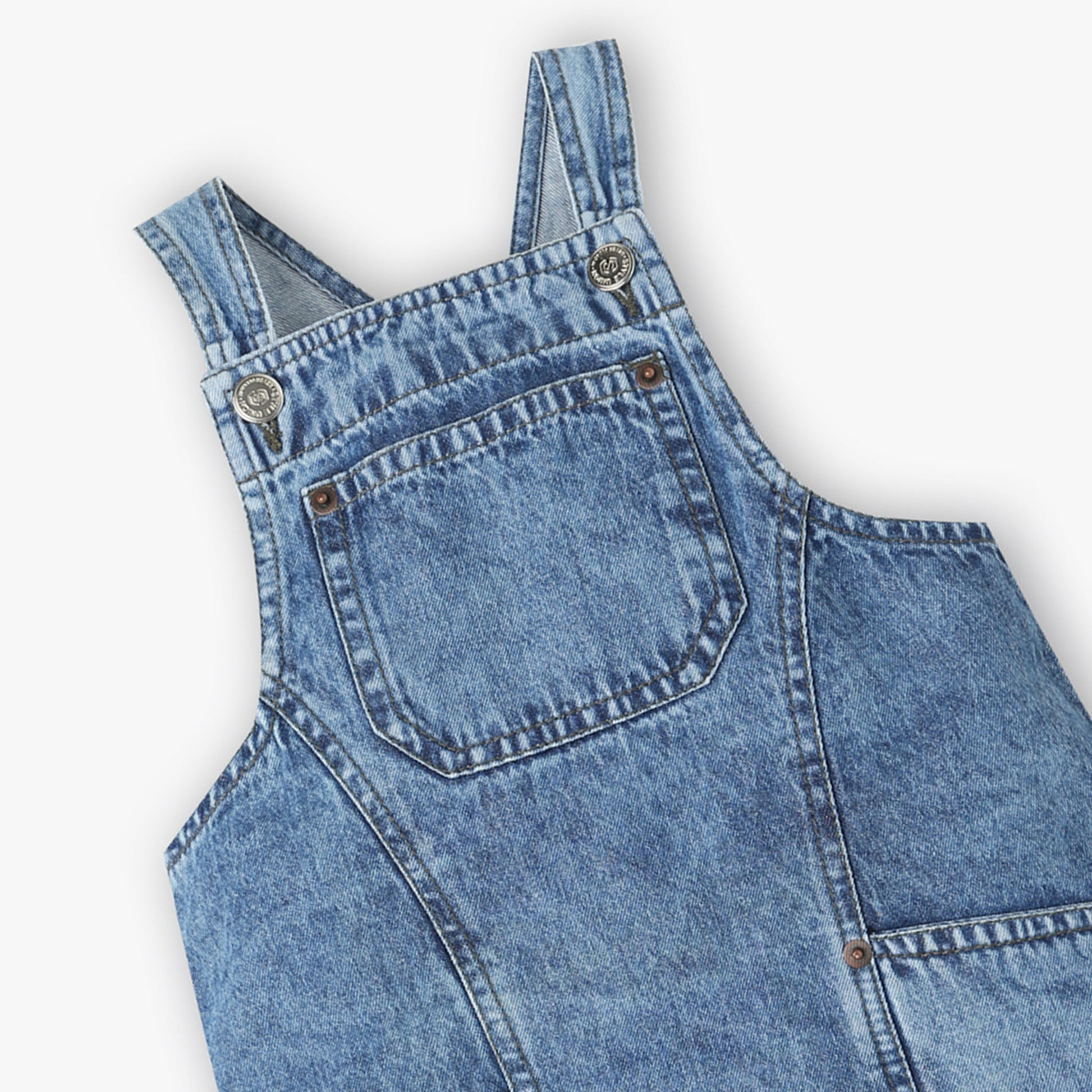 Girls Solid Pinaforce Dress