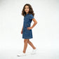 Girls Denim Dress With Belt Detail And Front Button Placket