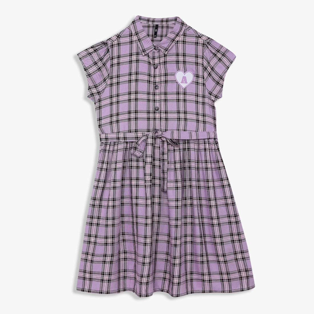 Girls Checkered Knee Length Frock