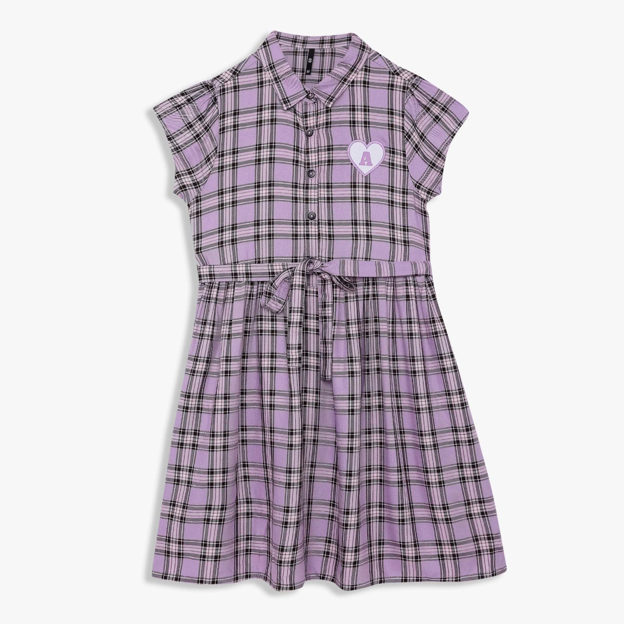 Girls Checkered Knee Length Frock