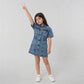Girls Heavily Washed Denim Dress