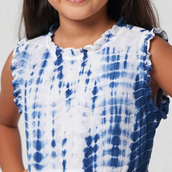 Girls Cotton Woven Tie - Dye Frock