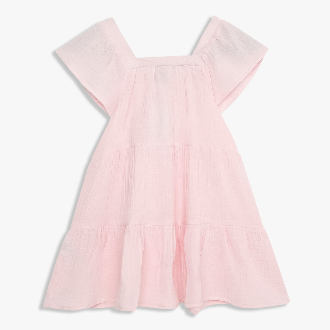 Girls Cotton Solid Knee Length Frock
