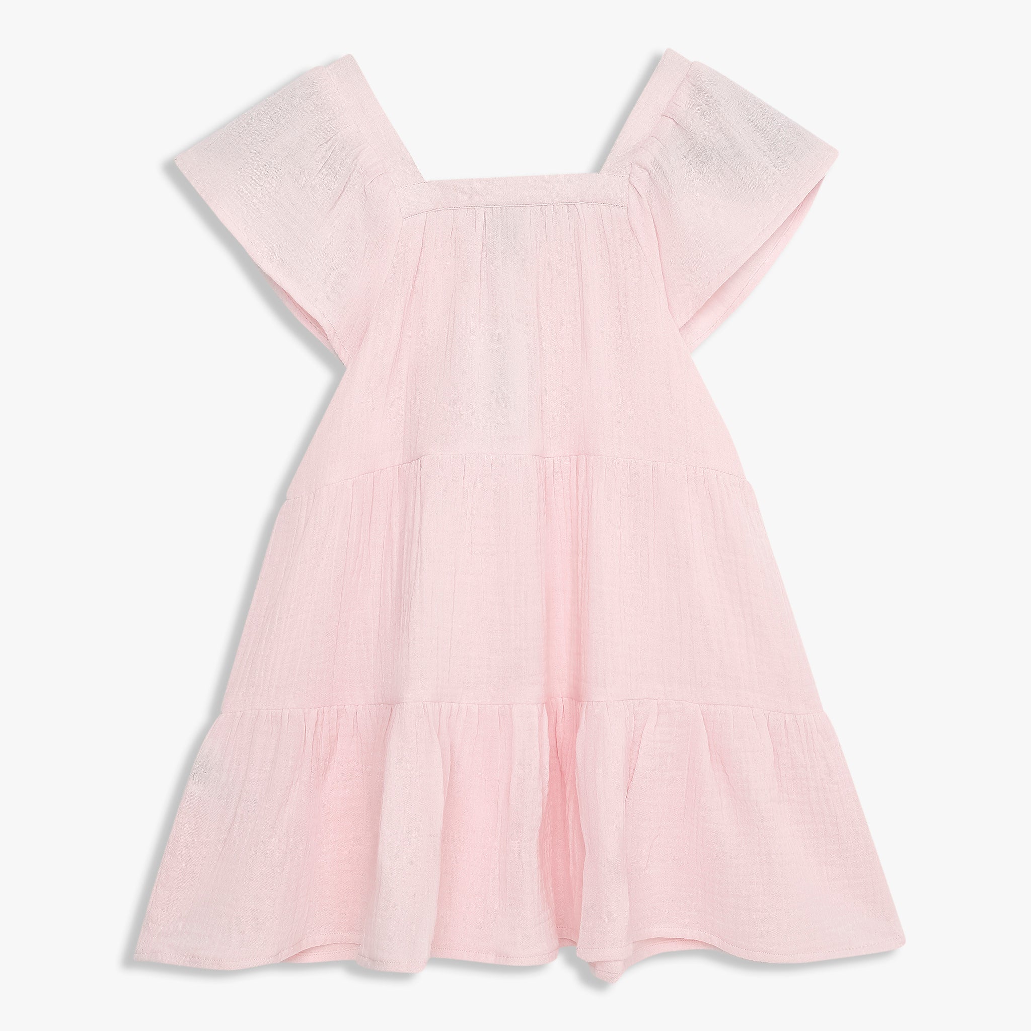 Girls Cotton Solid Knee Length Frock