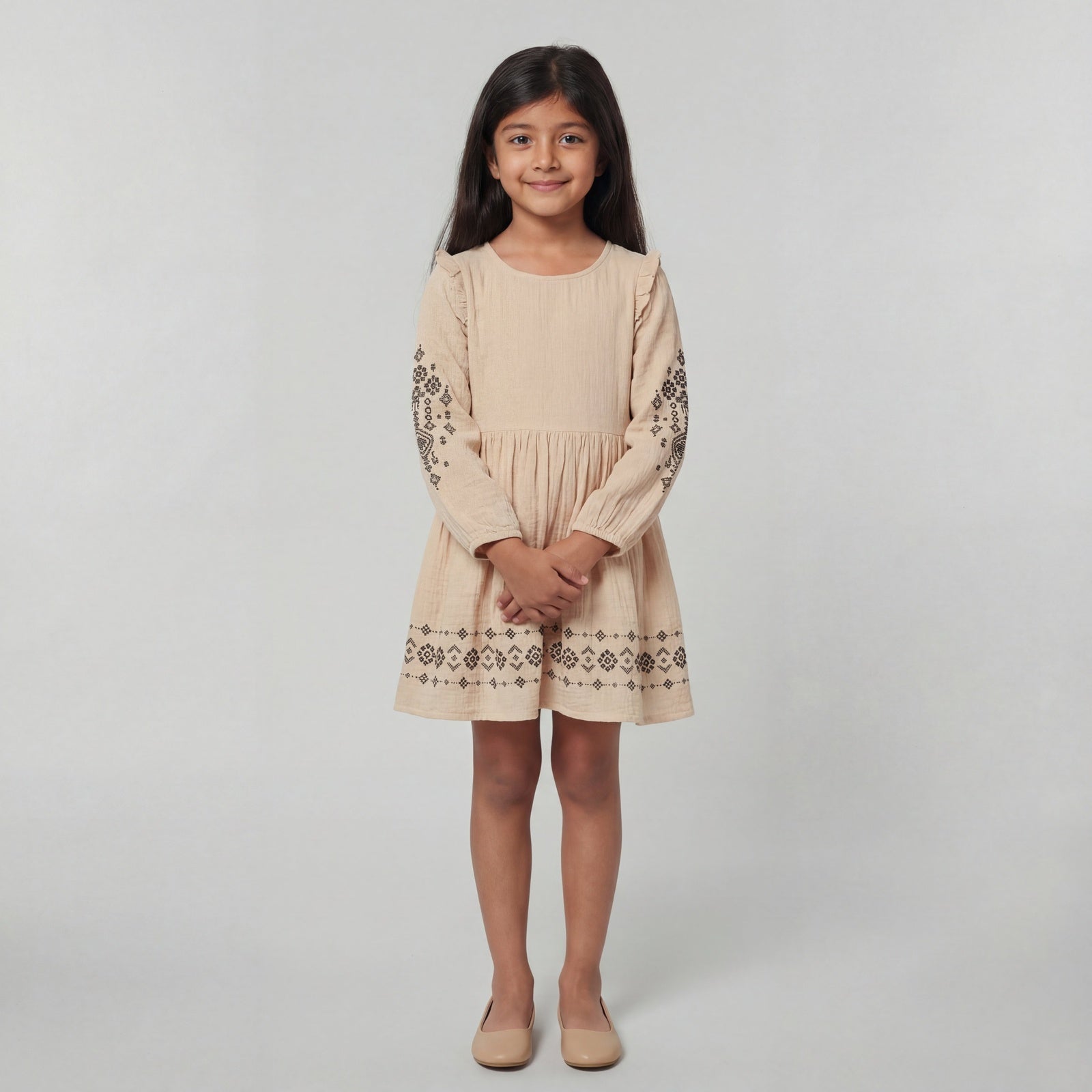 Cotton Printed Full Sleeve Frock
