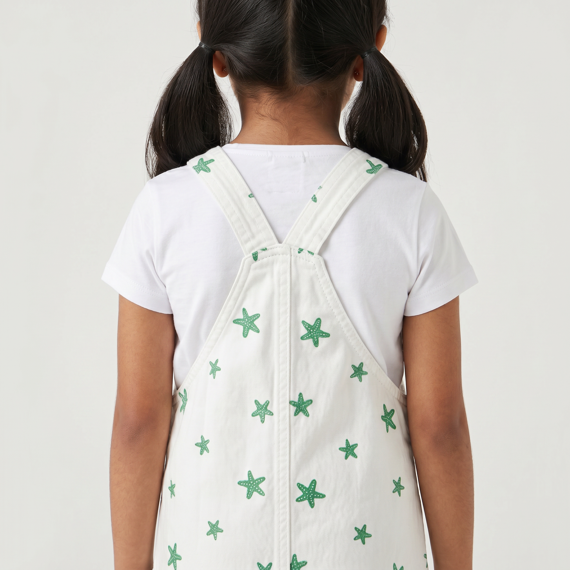 Girls Cotton Embellished Pinafore Dress
