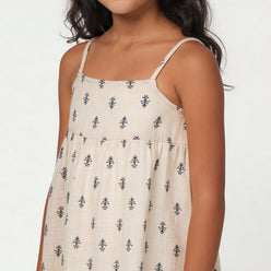 Girls Printed Calf Length Boho Dress