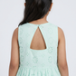 Girls Cotton Schiffli Dress With Back Cutout