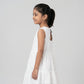 Girls Cotton Schiffli Dress With Back Cutout