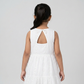 Girls Cotton Schiffli Dress With Back Cutout